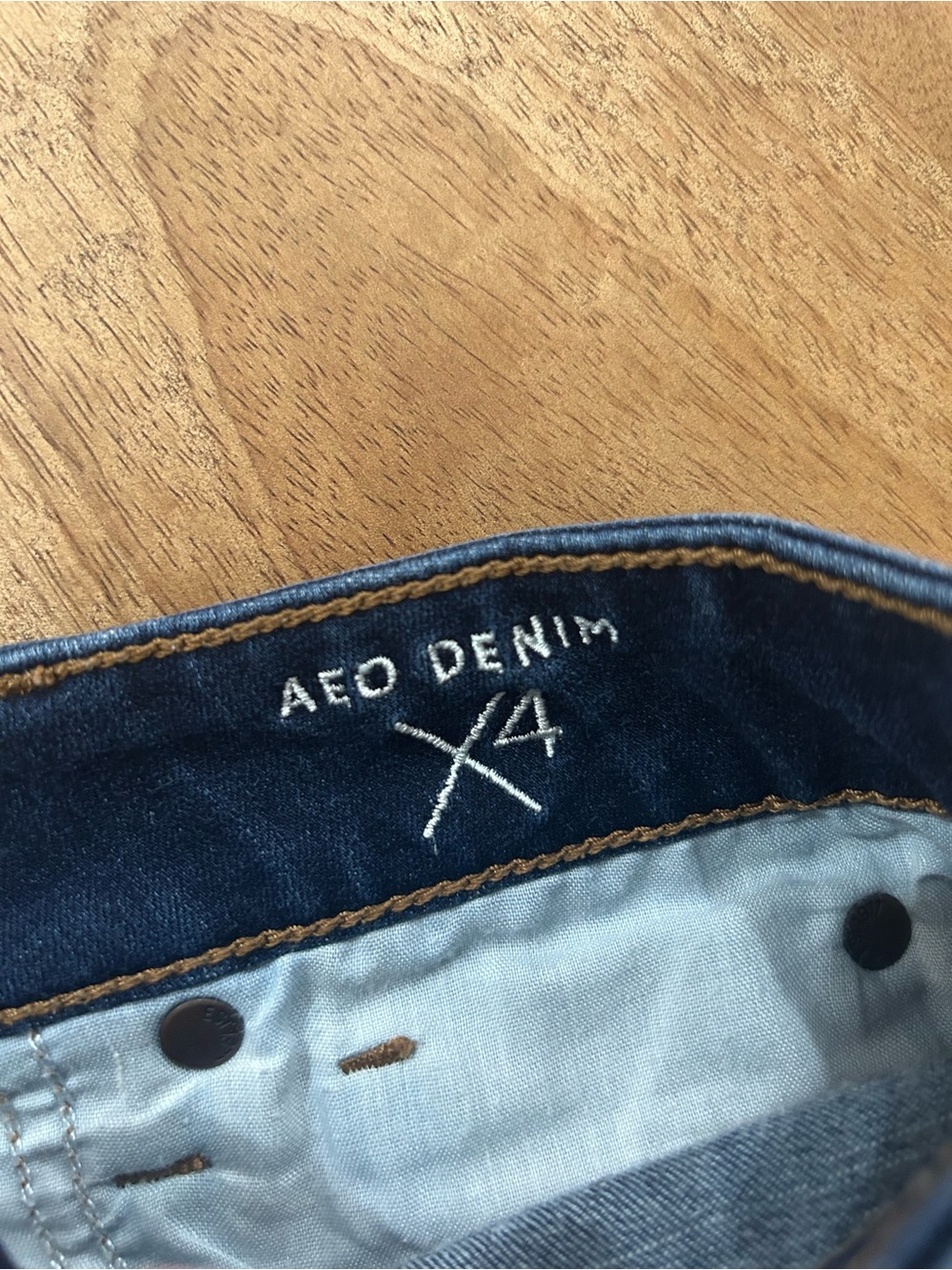 American Eagle Outfitters Dark High Rise Blue Rolled-Hem Denim Shorts - Picture 7 of 7